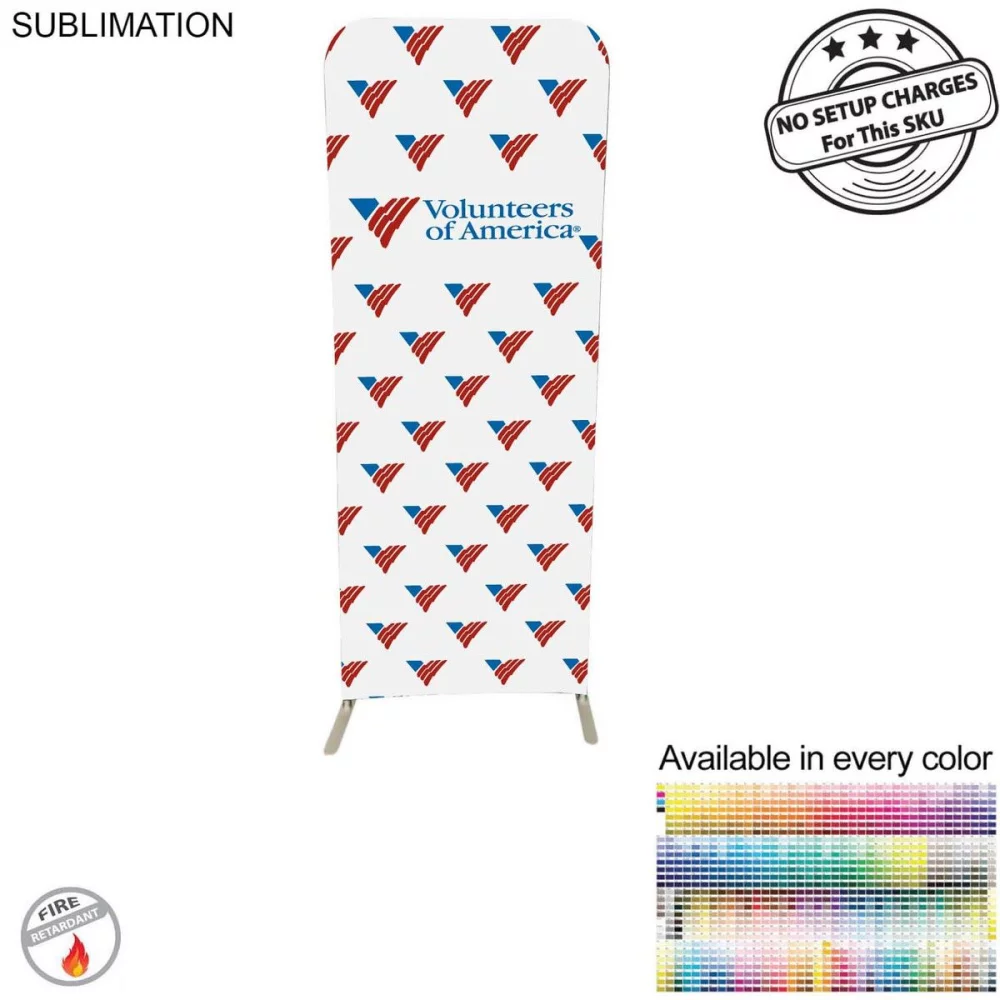 Tradeshow Booth Package Sleek, 2'wide Skinny EuroFit Wall Display + PREMIUM 6' Sublimated Tablecloth