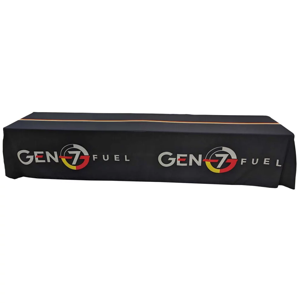 48 Hr Quick Ship - Sublimated Table Cloth for 12' table (or 2 x 6' tables combined), Closed Back