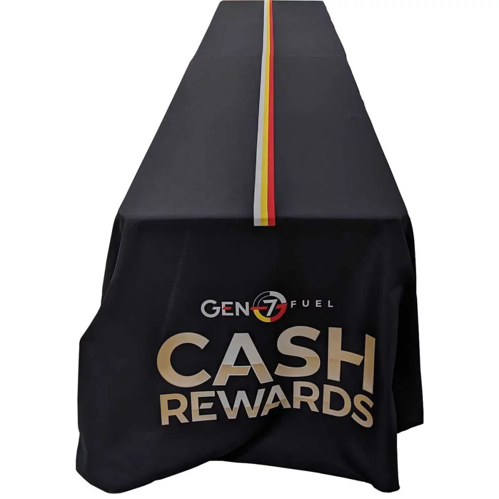 24 Hr Express Ship - Sublimated Table Cloth for 12' table (or 2 x 6' tables combined), Closed Back