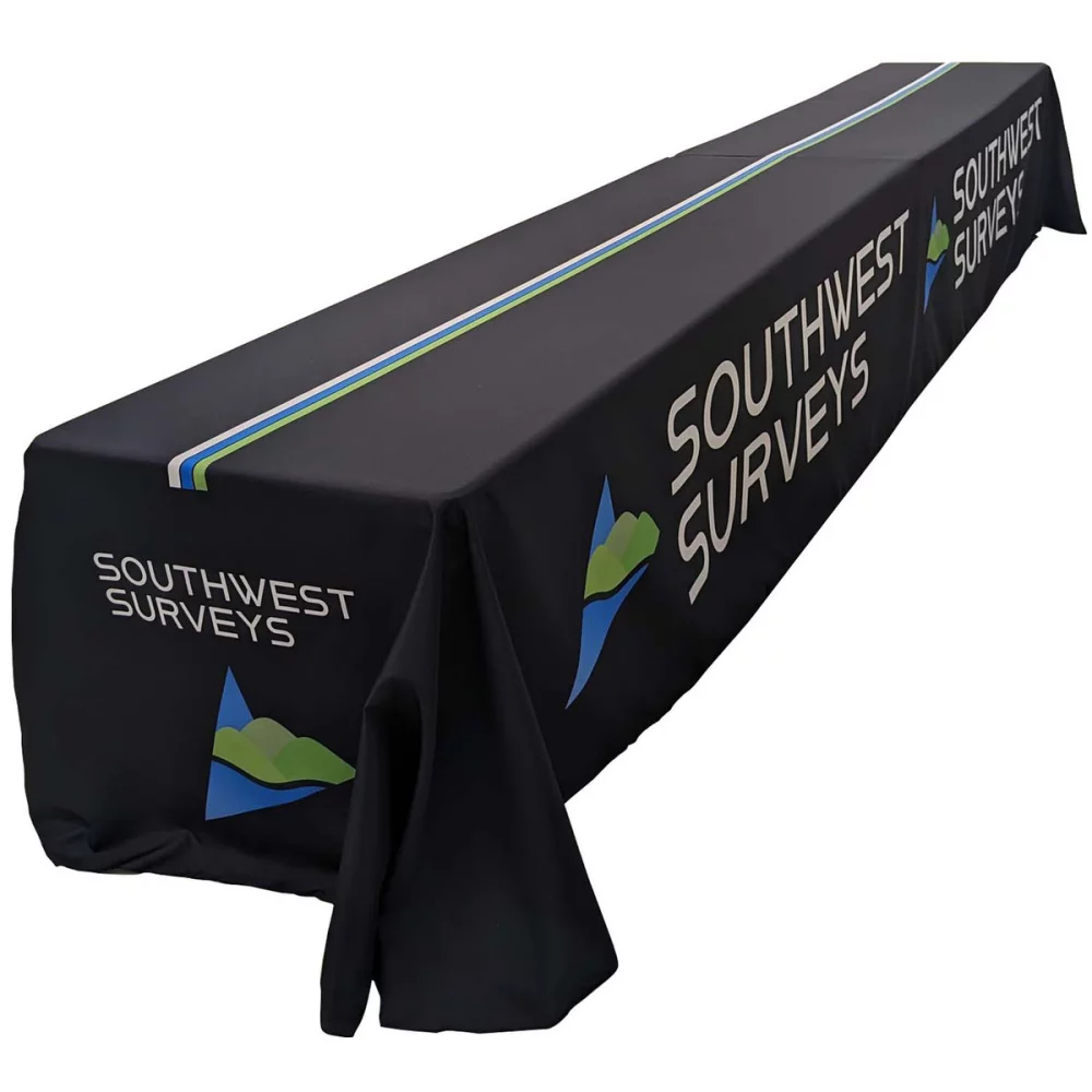 24 Hr Express Ship - Sublimated Table Cloth for 16' table (or 2 x 8' tables combined), Closed back