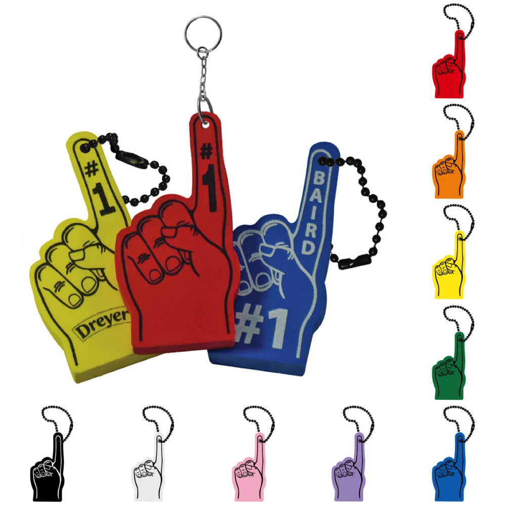 Number One Foam Hand Key Chain