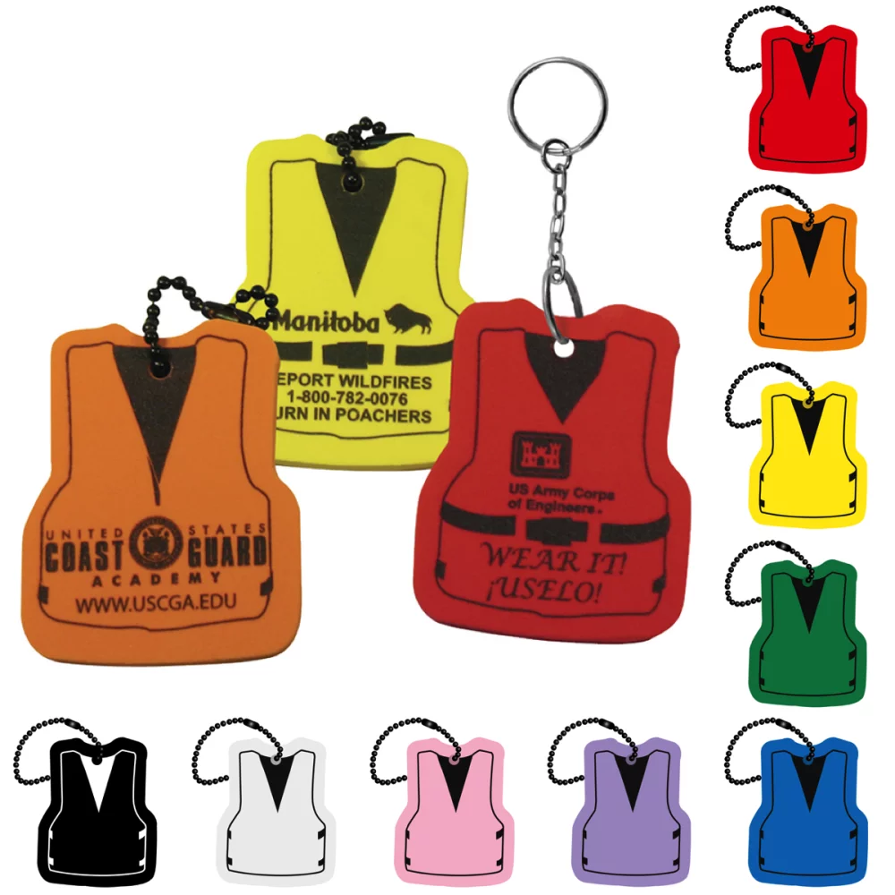 Porte-clés en mousse - Gilet de sauvetage