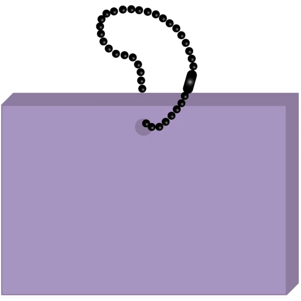 Étiquette de clé rectangulaire
