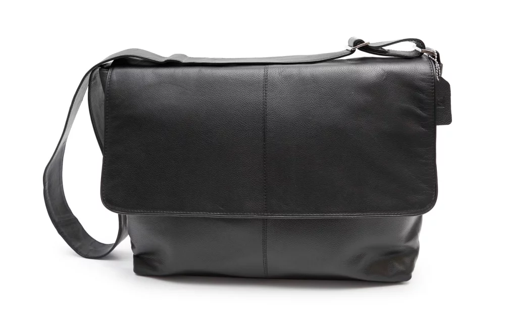 Ashlin® Designer Fredrick Midnight Black Classic Messenger Briefcase