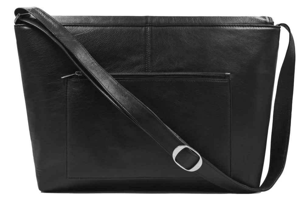 Ashlin® Designer Fredrick Midnight Black Classic Messenger Briefcase