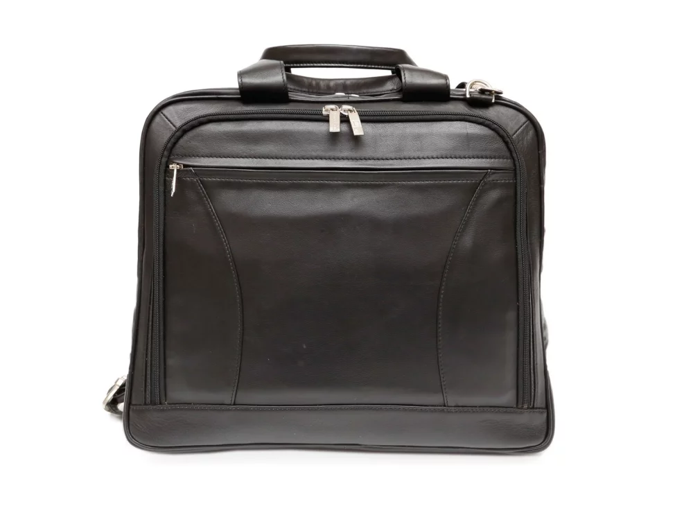 Ashlin® Designer Alaster Midnight Black Laptop Briefcase w/Front Organizer