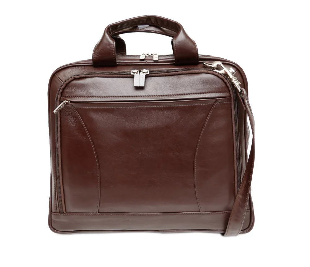 Mallette pour ordinateur portable Ashlin® Designer Alaster Expresso Brown avec organiseur frontal