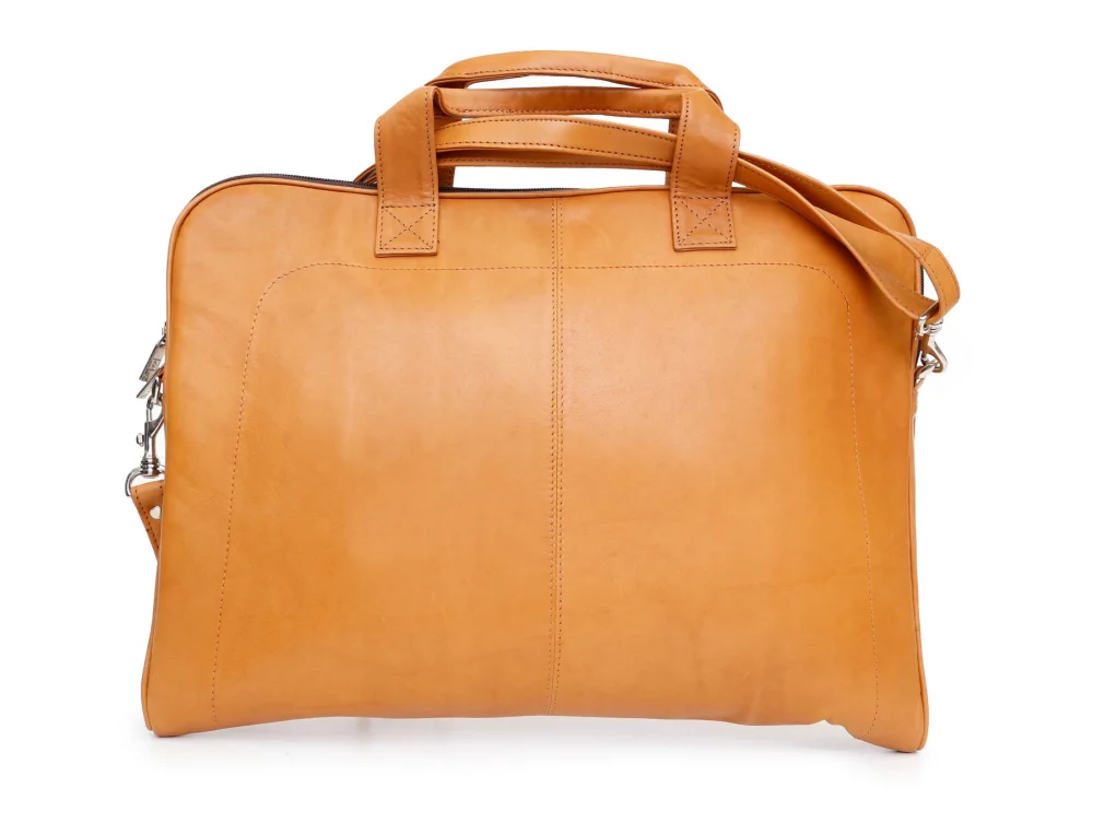 Étui pour ordinateur portable fin Ashlin® Designer Legend en cuir brun britannique.