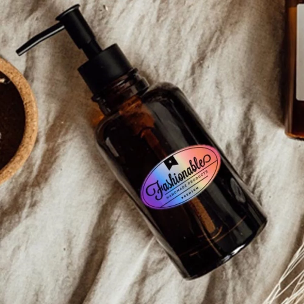 Autocollant personnalisé découpé au laser holographique de 4 pouces.