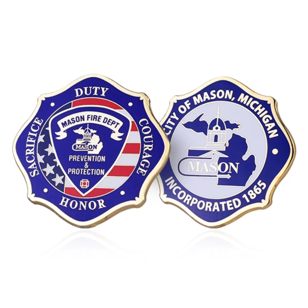 1.75" Custom Shape Hard Enamel Coins (Color Both Side)