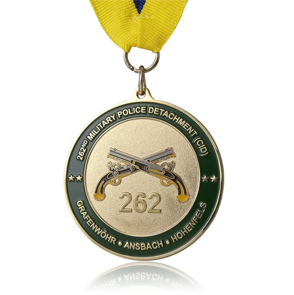 4 1/2" Custom Die Cast Shiny w/Sandblast/Textured Background Medals