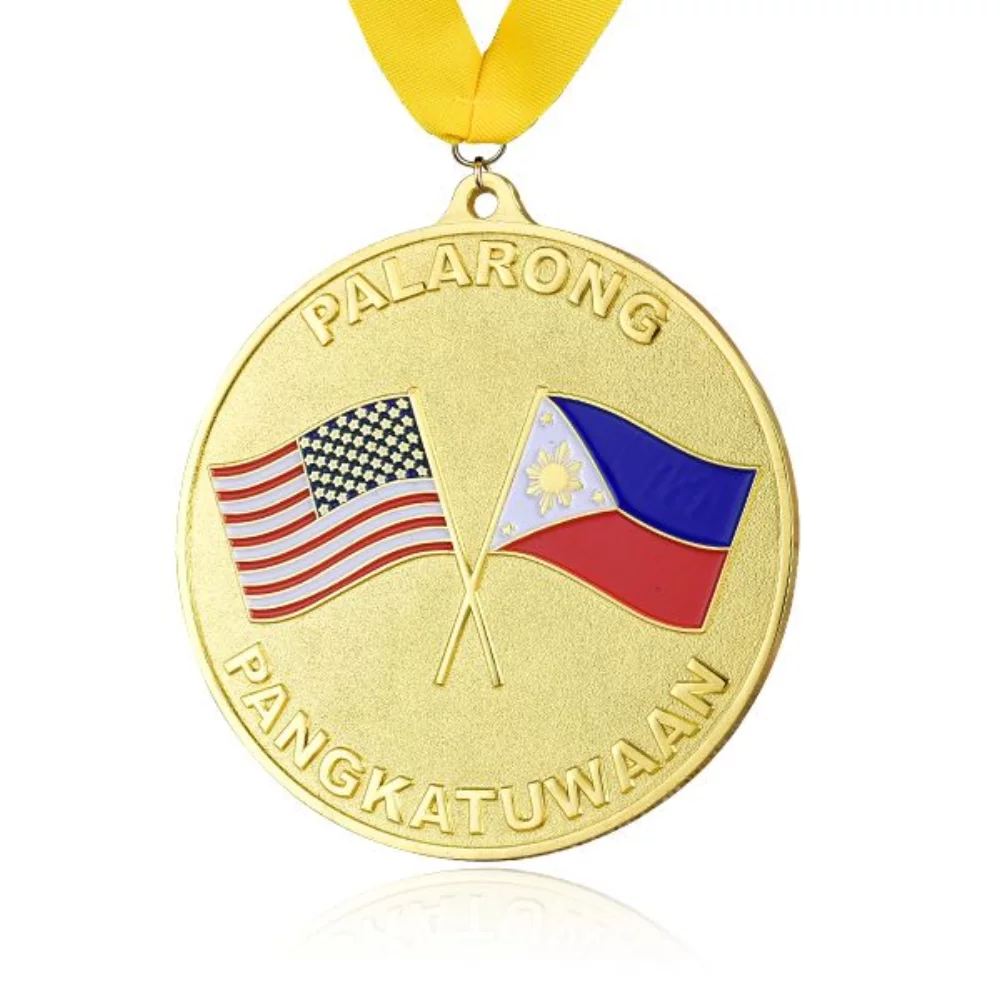 3" Custom Die Cast Shiny w/Sandblast/Textured Background Medals