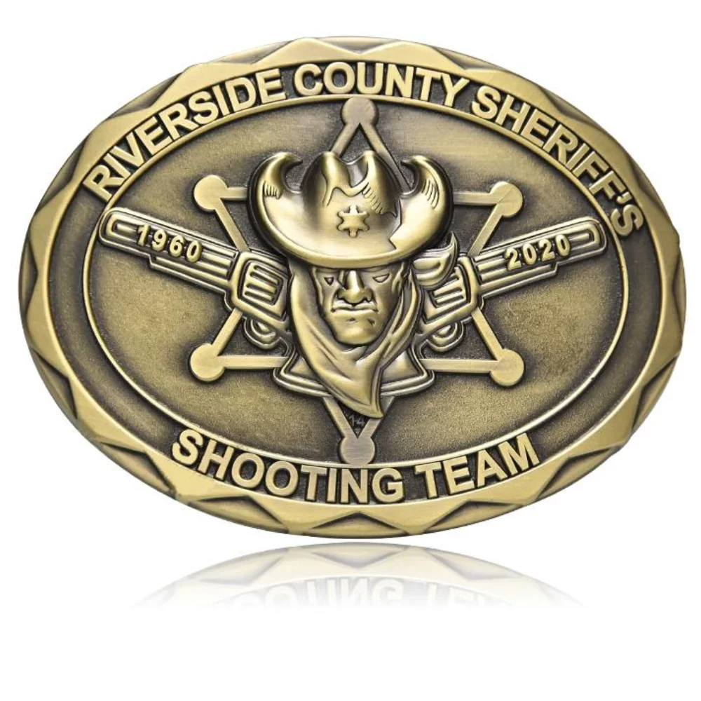 Belt Buckle, Pewter Finish Standard (2"x3" Oval)