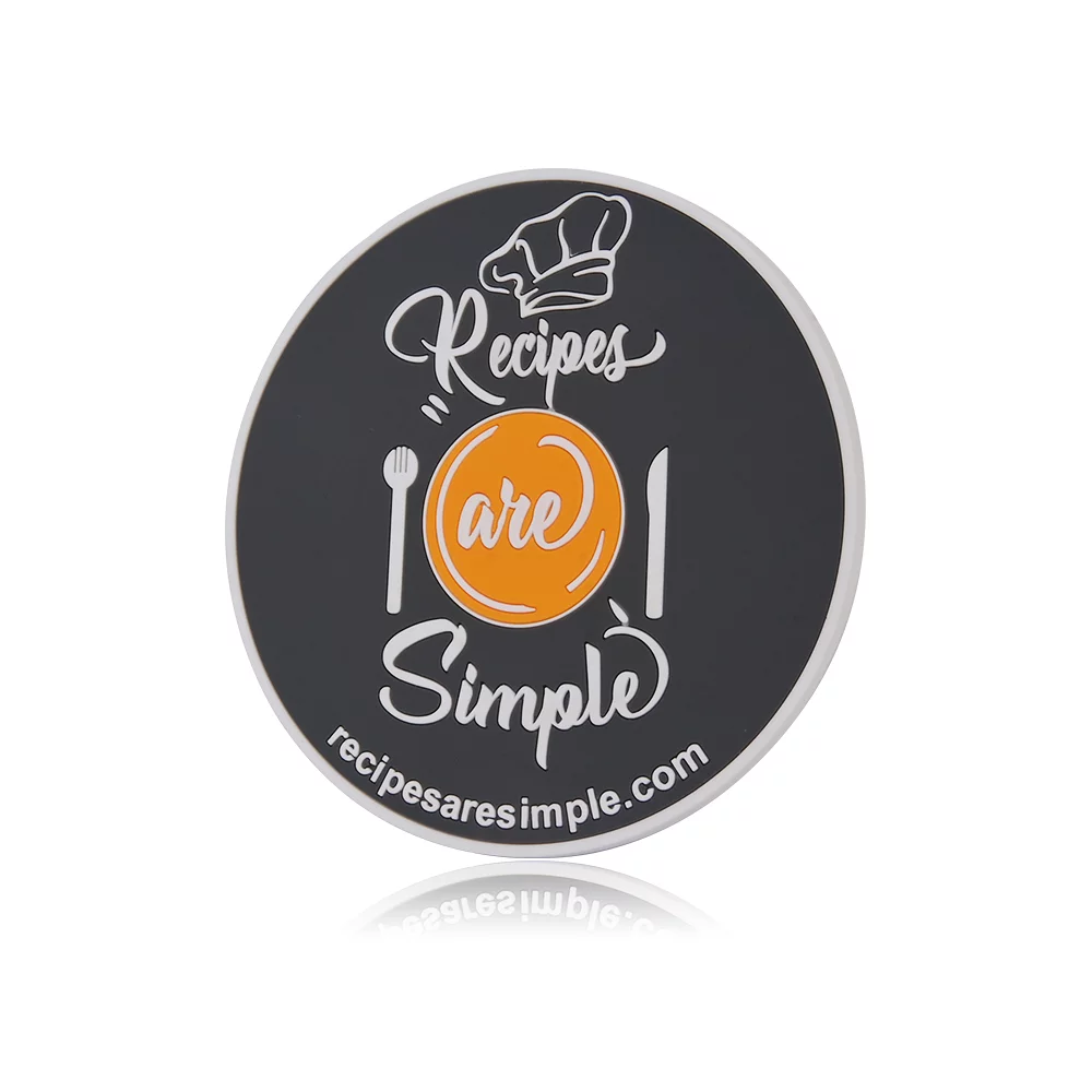 Sous-verres en PVC souple 2D de 3 pouces