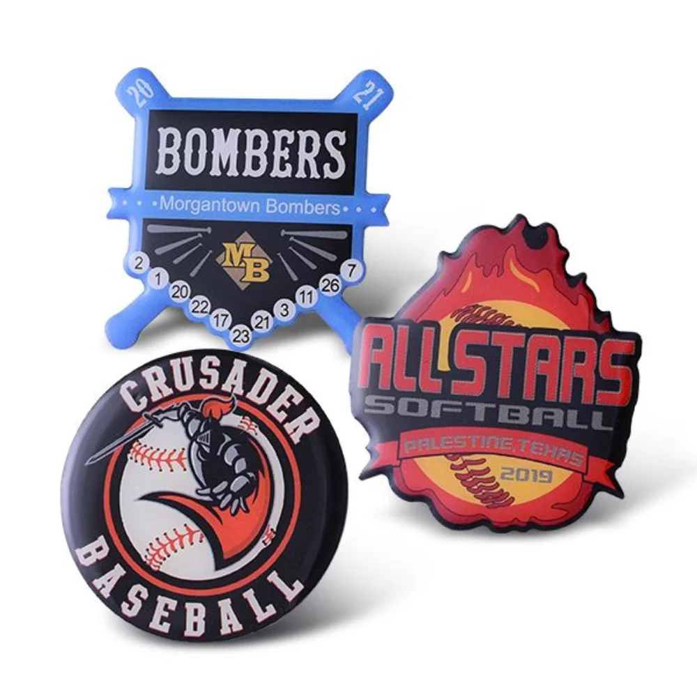 Insigne de baseball imprimé décalé de 2"