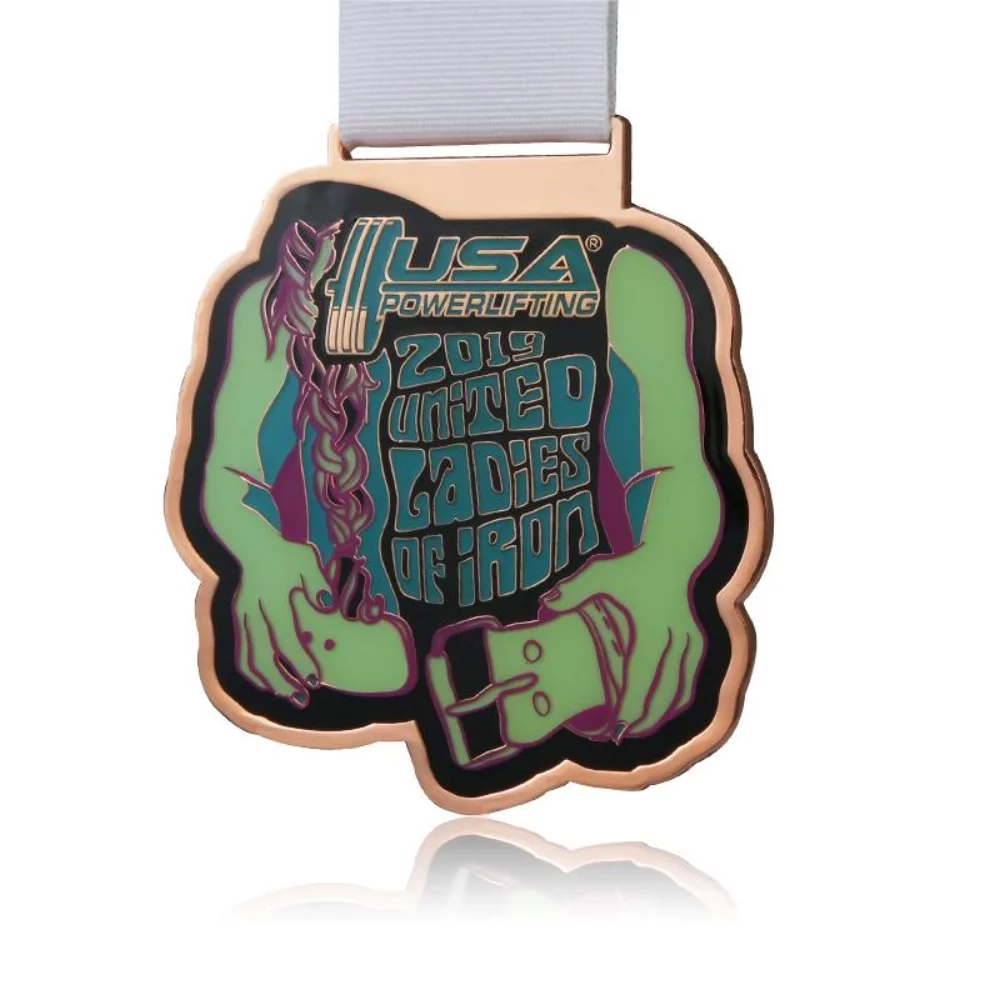 Médaille en cloisonné de haute qualité en fonte sous pression de 2,25 pouces.