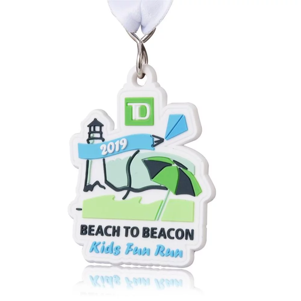 Médaille personnalisée en PVC souple 2D (rond de 1,5" ou rectangle de 2"x1")