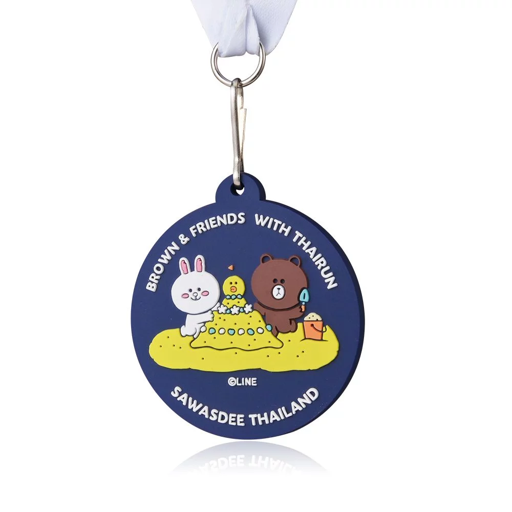 Médaille personnalisée en PVC souple 2D (ronde de 2" ou rectangle de 2,25"x1,5")