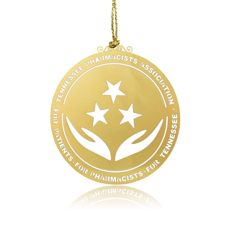 3" Gold Etched Ornament