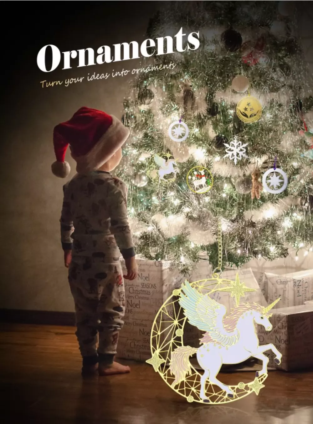 3" Silver Etched Ornament