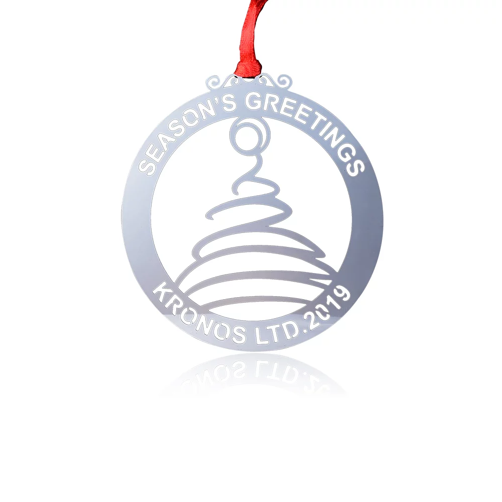 2 1/2" Silver Etched Ornament