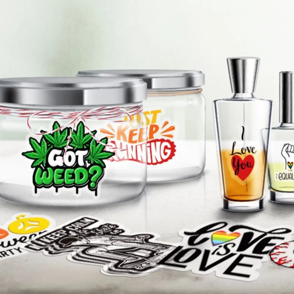 5 Autocollants transparents personnalisés