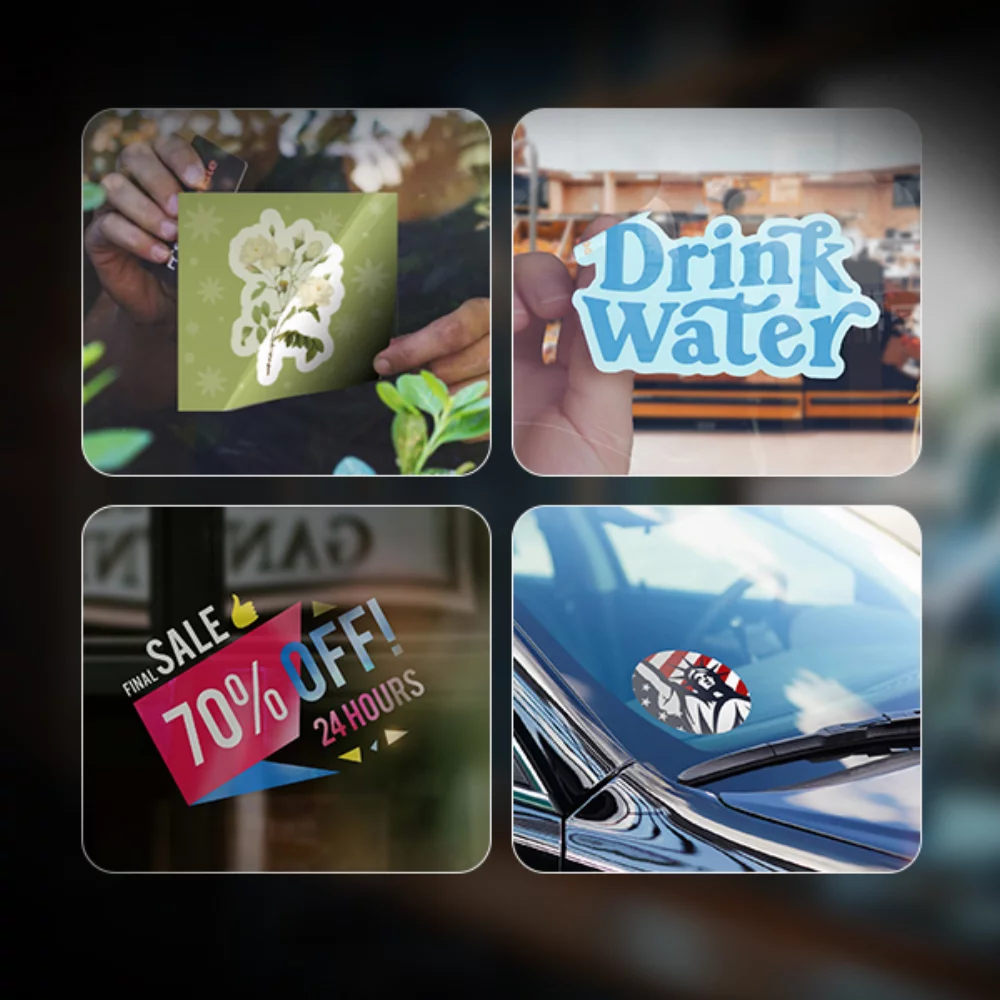 Autocollant personnalisé en couleur pleine face adhésive