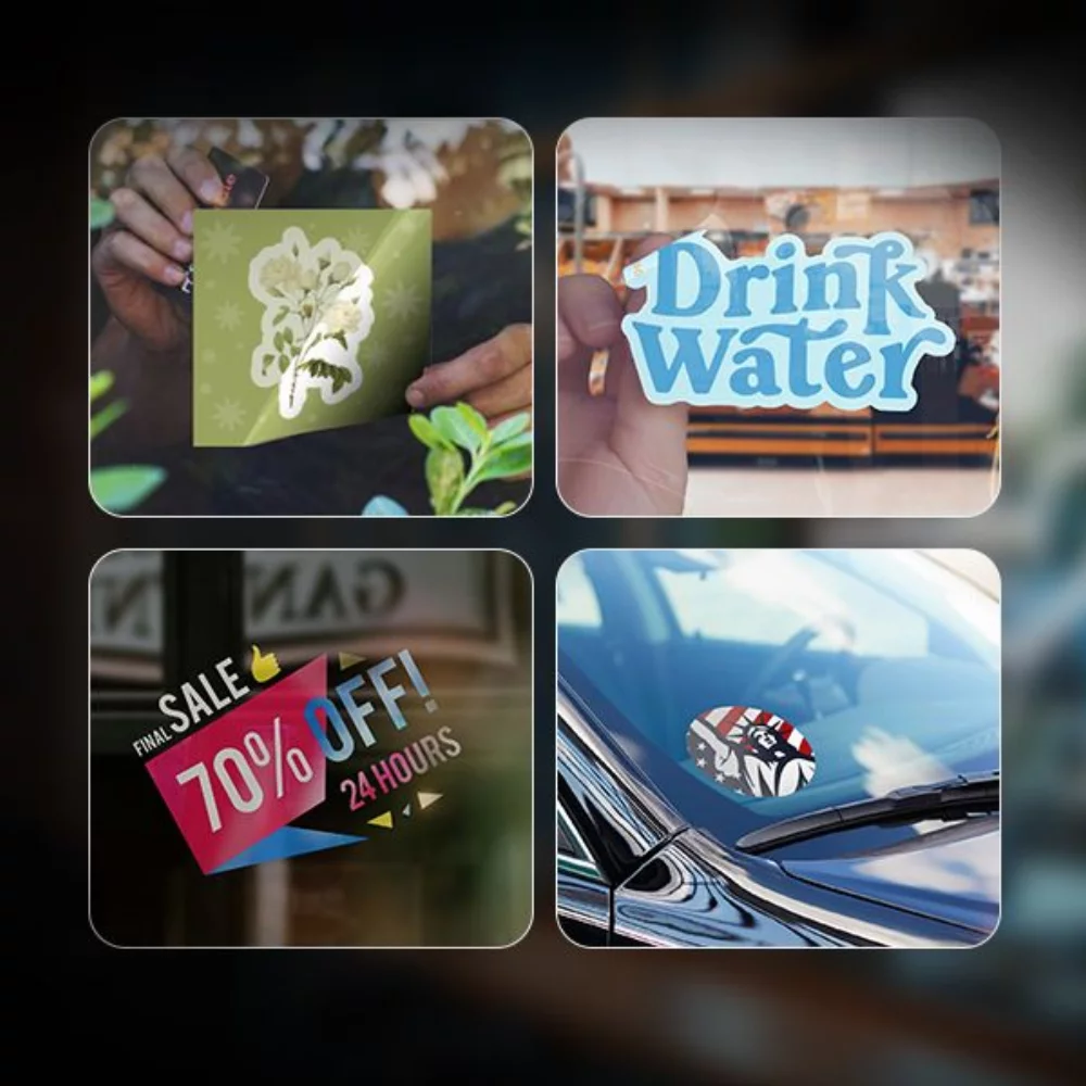 Autocollant adhésif recto (5"x5")