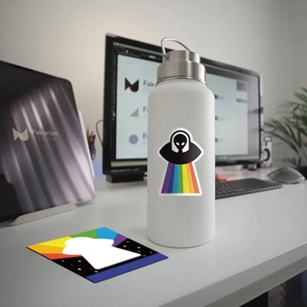 Autocollant en découpe à baiser en couleur complète