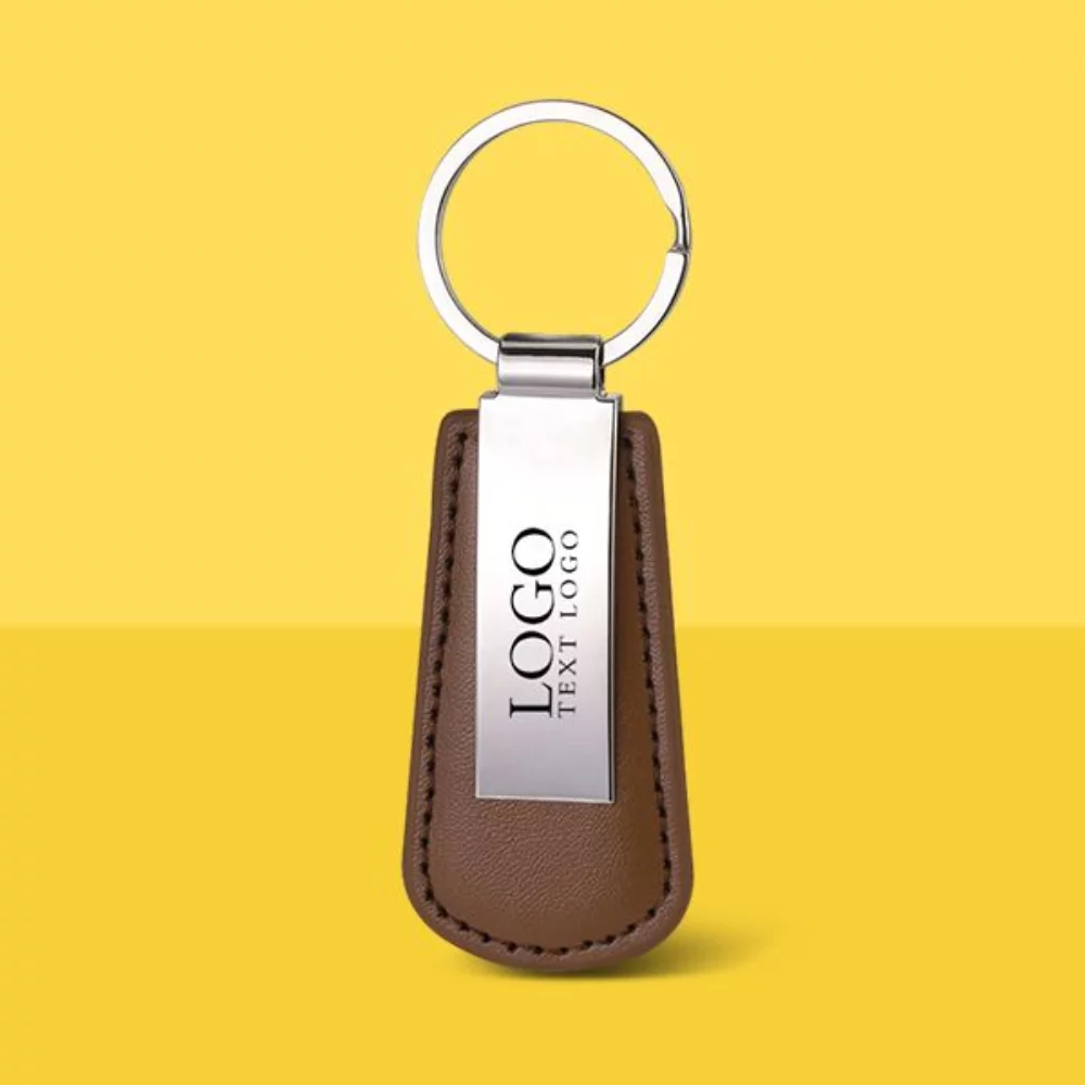 Custom PU Leather Drop Shaped Keychain