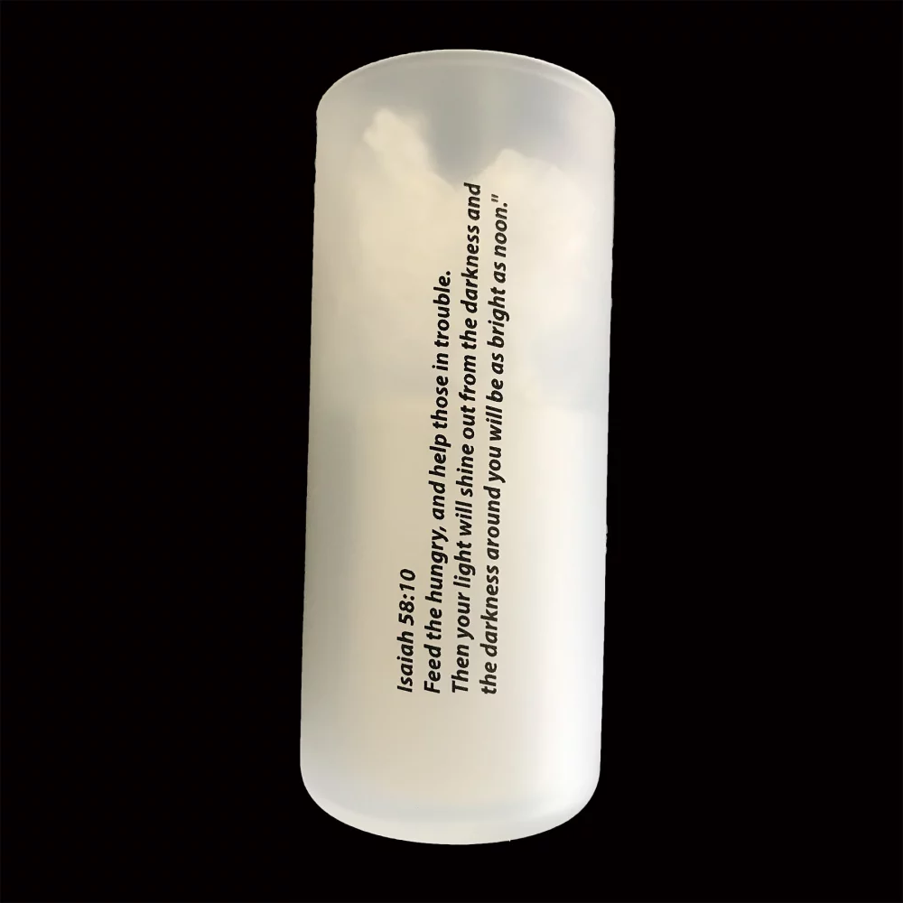 Bougie LED avec vase givré