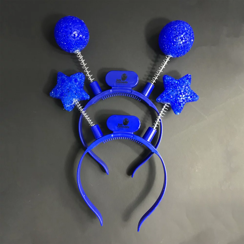 Serre-tête lumineux à LED bleues pour boppers.