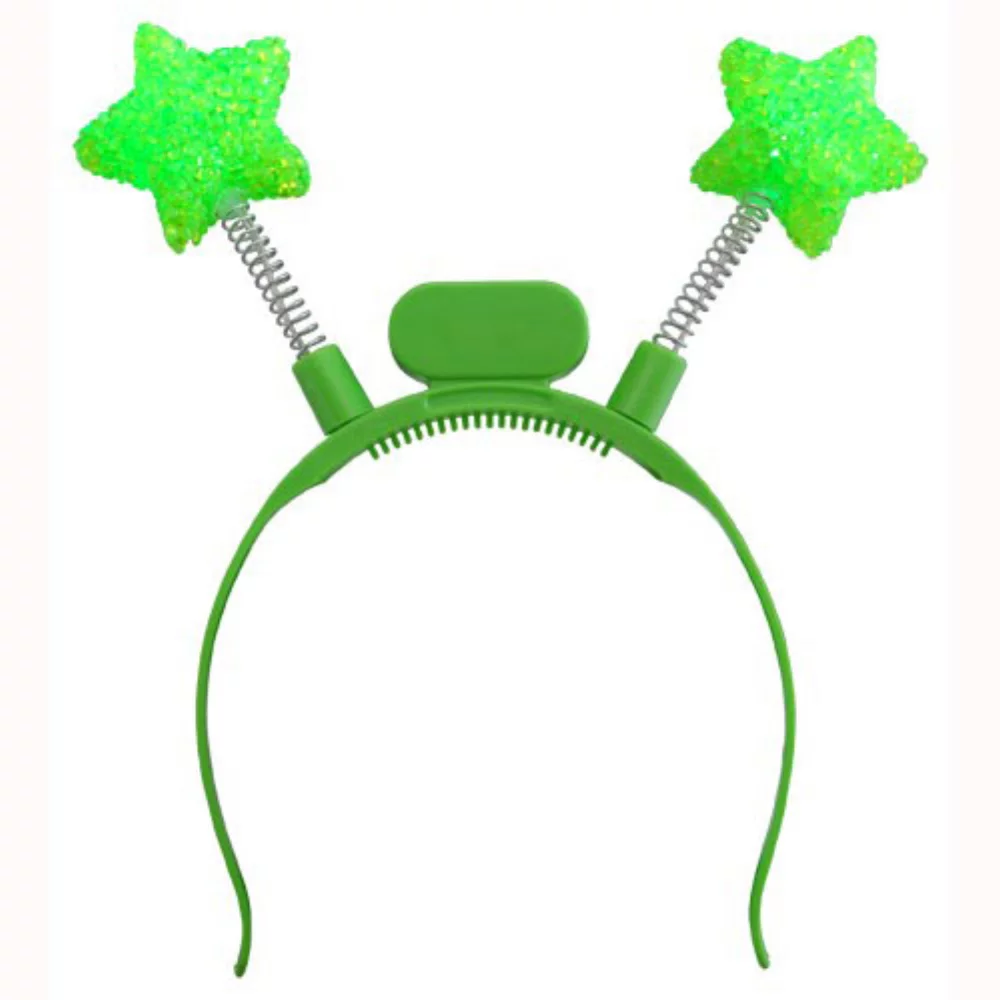 Serre-tête lumineux à étoiles vertes LED