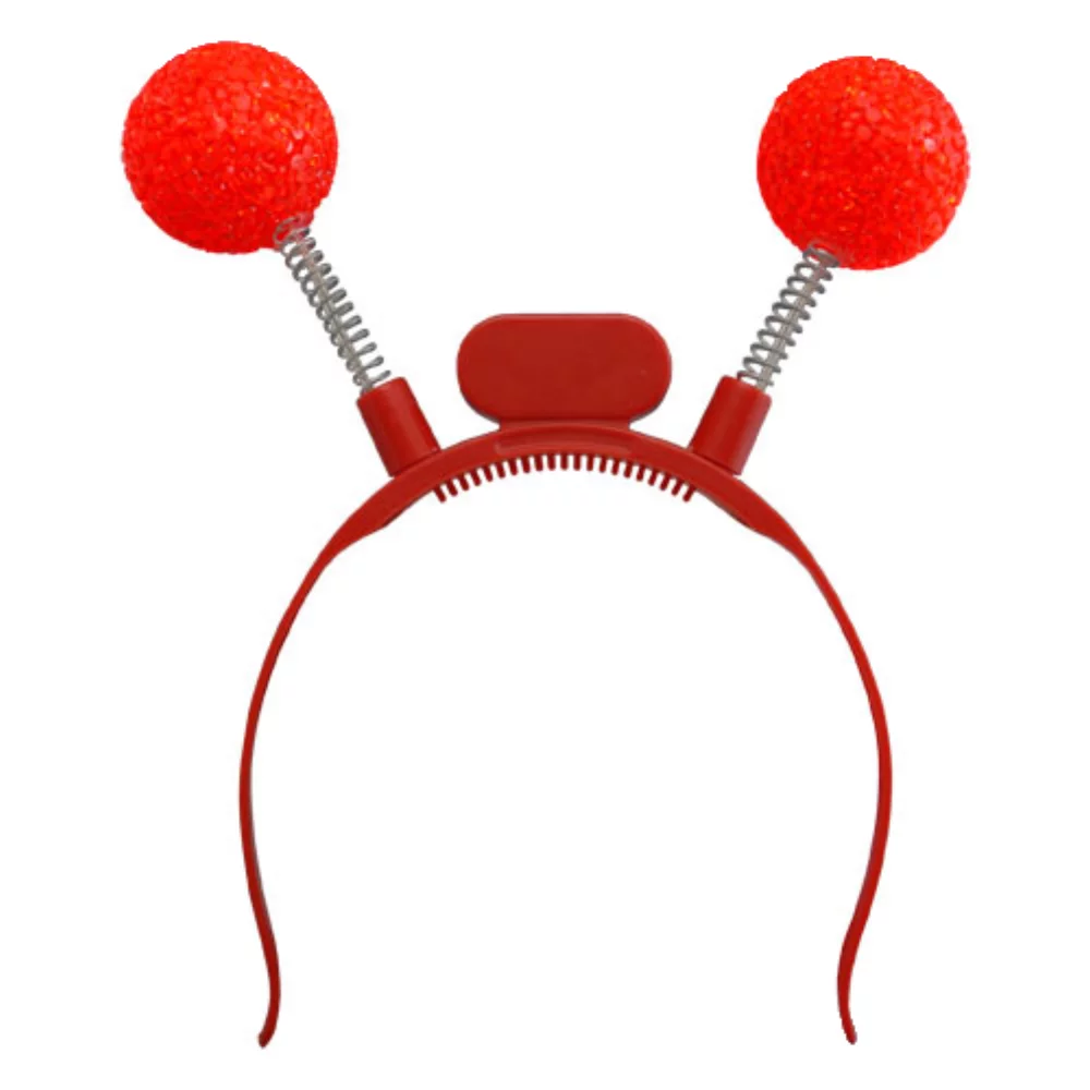 Serre-tête lumineux à LED rouge avec balles oscillantes
