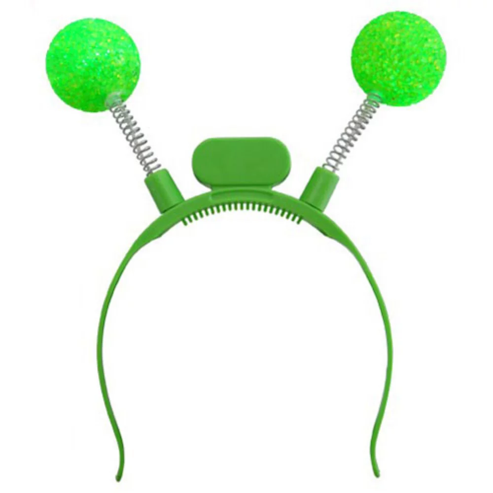 Light-Up Green LED Boppers Ball Headband