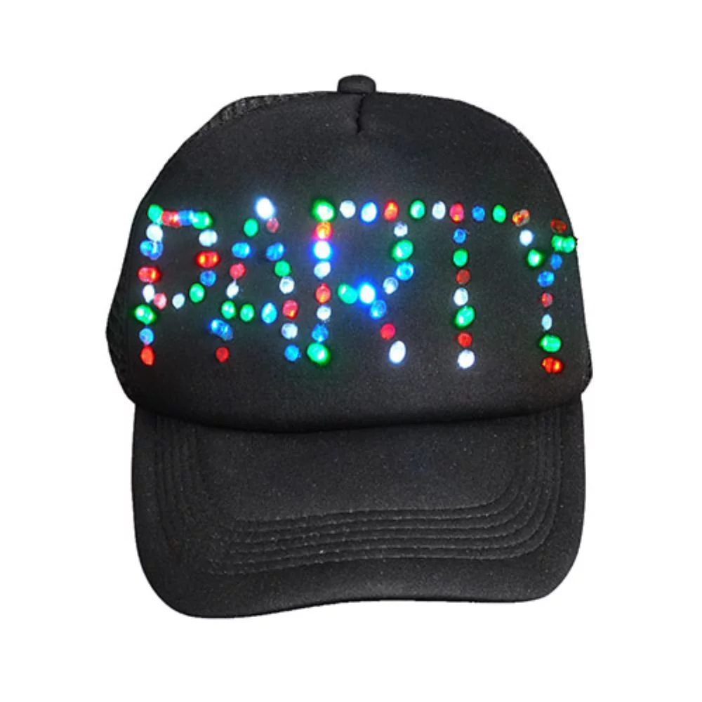 Chapeau de fête à LED noir