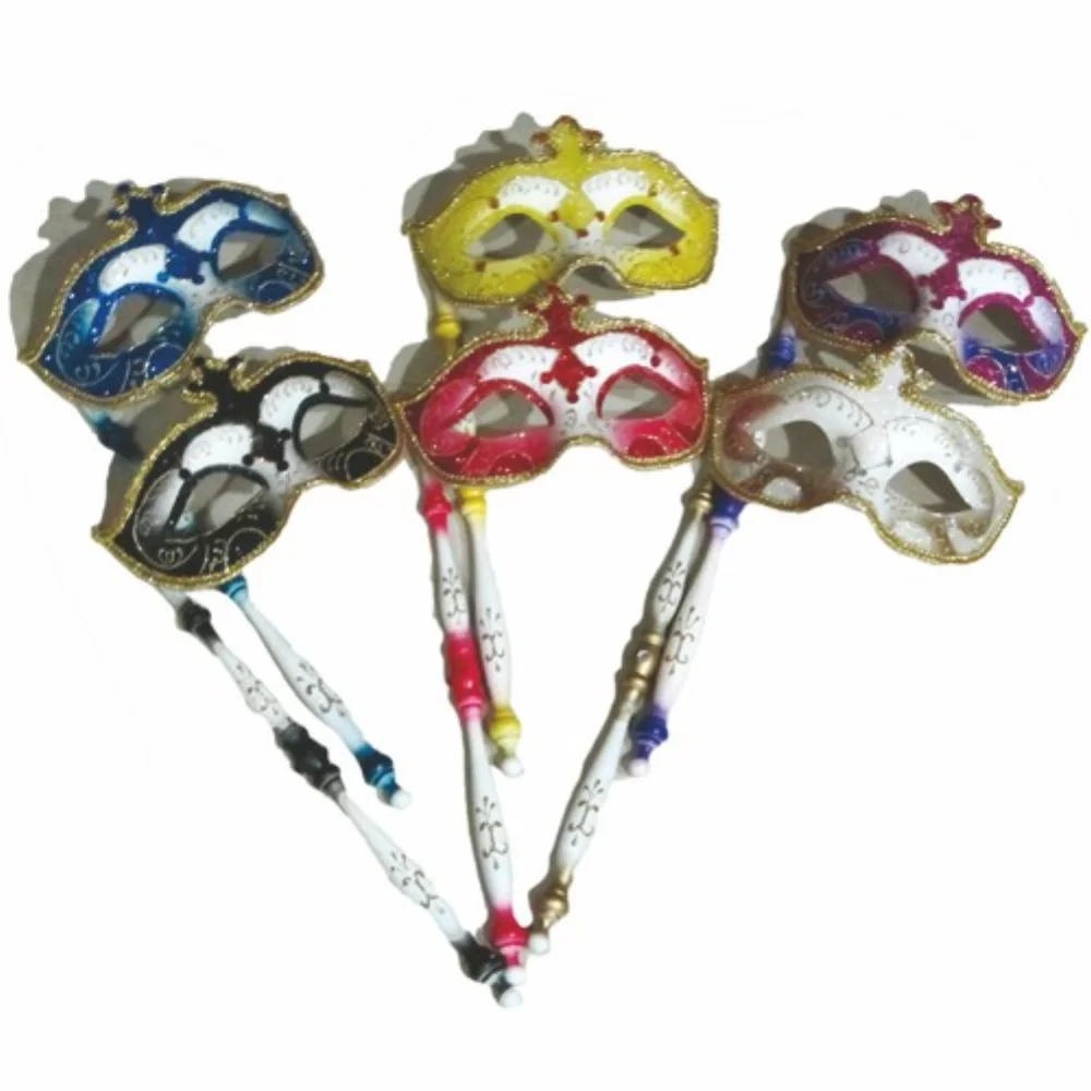 Glitter Painted Mask w/Side Stick