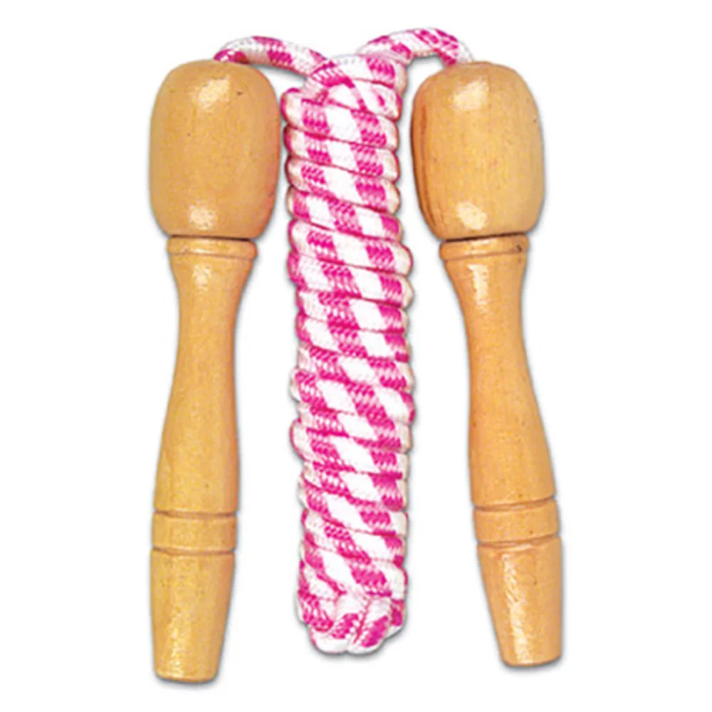 Corde à sauter avec poignée en bois de 7 pieds