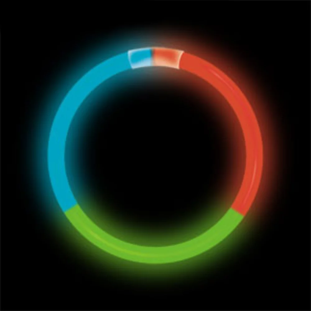 Bracelet lumineux RVB tricolore de 8 pouces