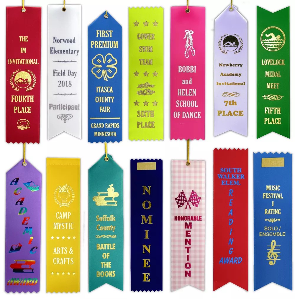 Rubans de récompense personnalisés finis 2" x 8"