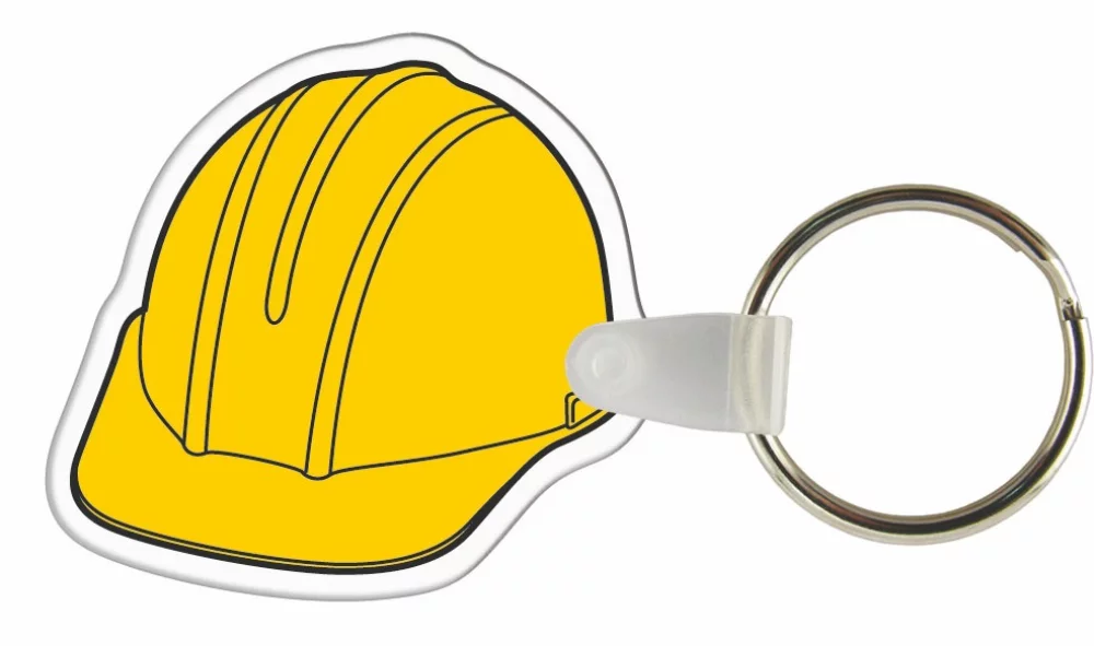 Étiquettes de clés personnalisées - Couleur complète sur vinyle blanc - Casque de sécurité