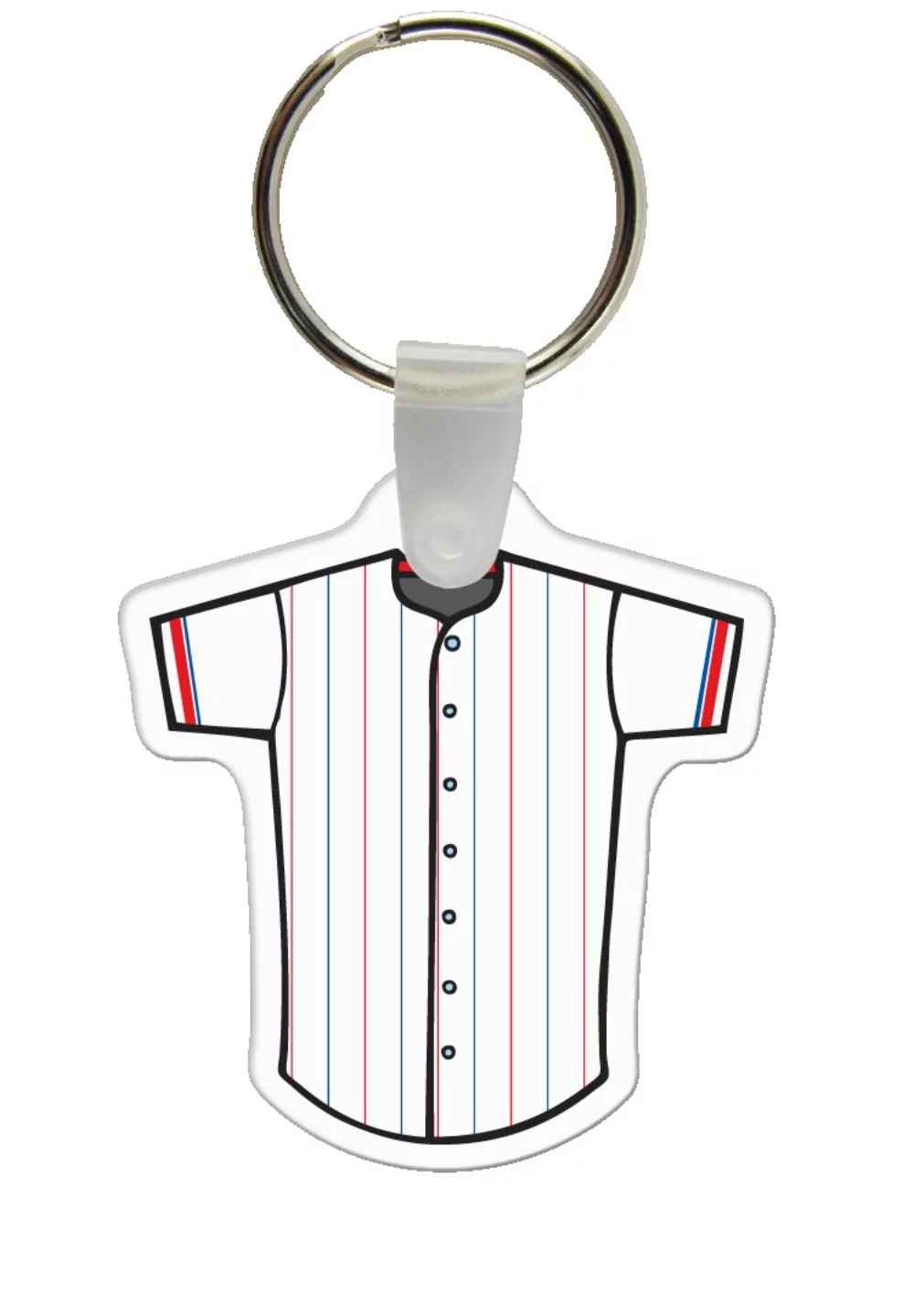 Étiquettes de clés personnalisées - Pleine couleur sur vinyle blanc - Maillot de baseball