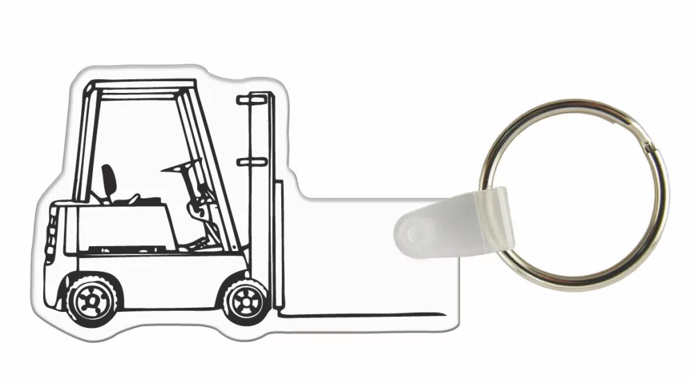Étiquettes de clés personnalisées - Couleur complète sur vinyle blanc - Chariot élévateur
