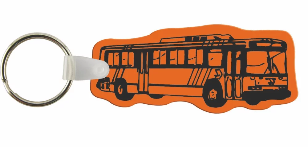 Étiquettes de clés personnalisées - Couleur complète sur vinyle blanc - Bus métropolitain