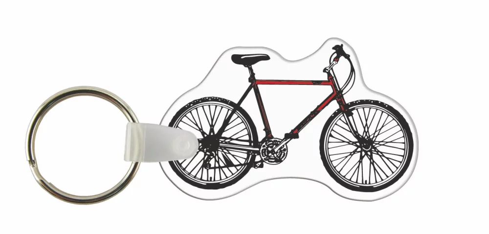 Étiquettes de clés personnalisées - Couleur complète sur vinyle blanc - Vélo