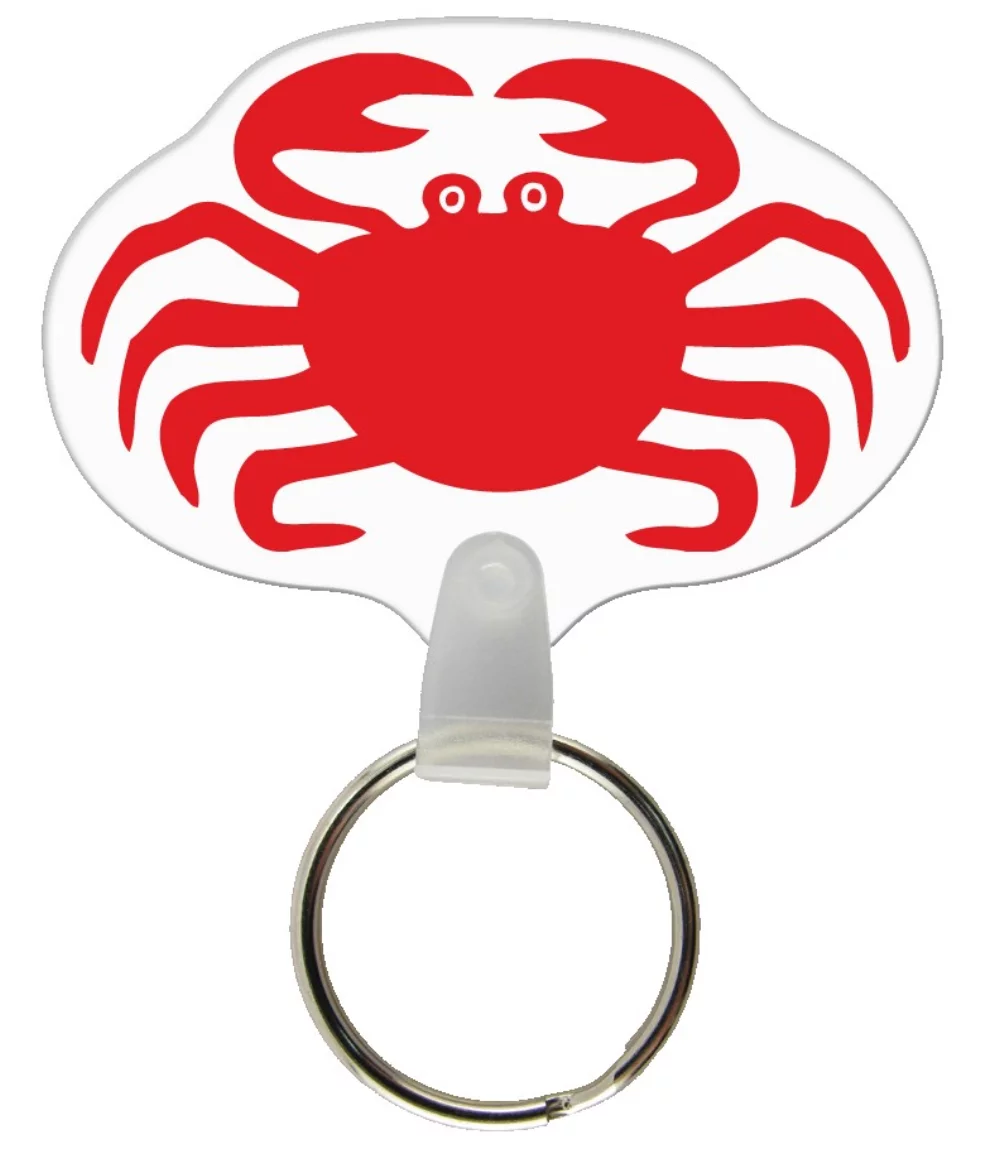 Étiquettes de clés personnalisées - Couleur complète sur vinyle blanc - Crabe/Homard