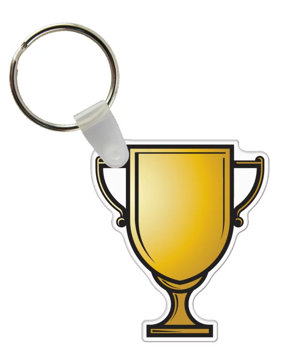 Étiquettes de clés personnalisées - Couleur complète sur vinyle blanc - Coupe de trophée