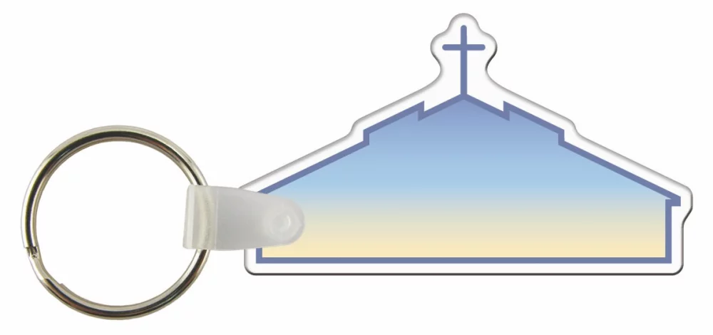 Étiquettes de clés personnalisées - Couleur complète sur vinyle blanc - Église