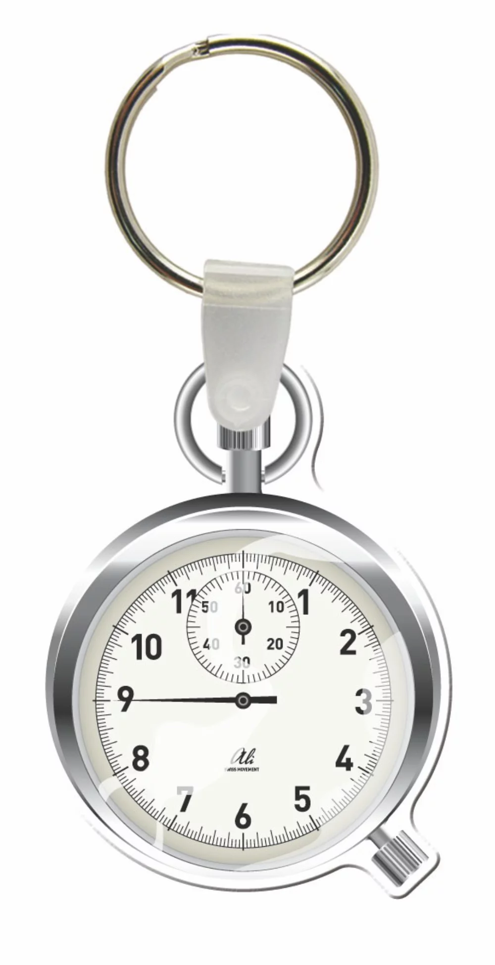Étiquettes de clés personnalisées - Couleur complète sur vinyle blanc - Chronomètre