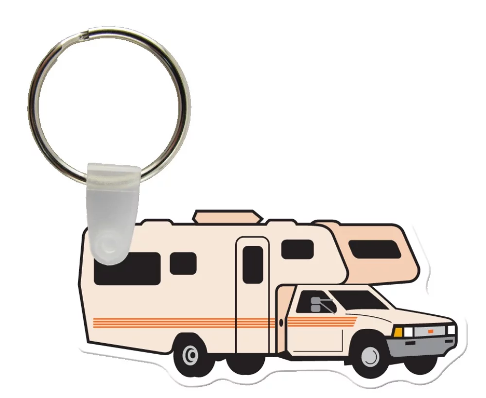 Étiquettes de clés personnalisées - Couleur complète sur vinyle blanc - Camping-car RV